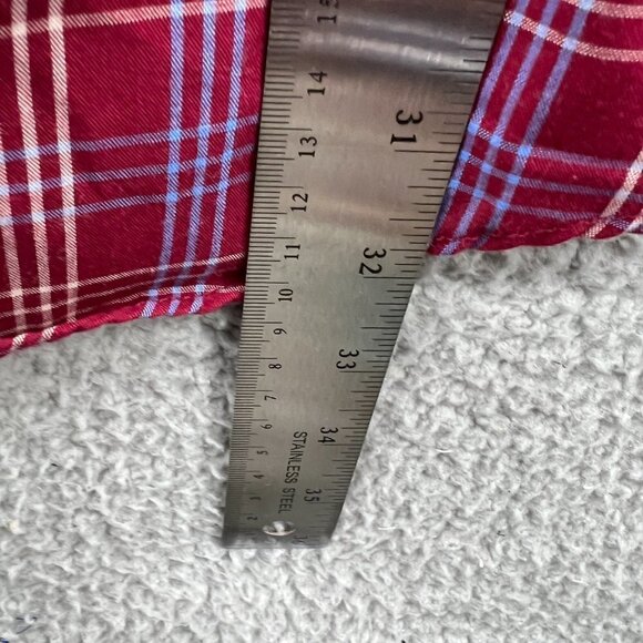 Plains Western Wear Mens Shirt Extra Large Red White Plaid Pearl Snap Pocket - Picture 8 of 9